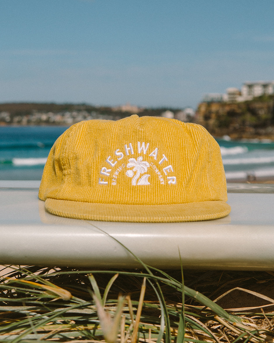 Freshie White Logo Mustard Corduroy Cap