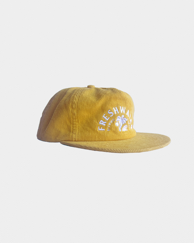 Freshie White Logo Mustard Corduroy Cap