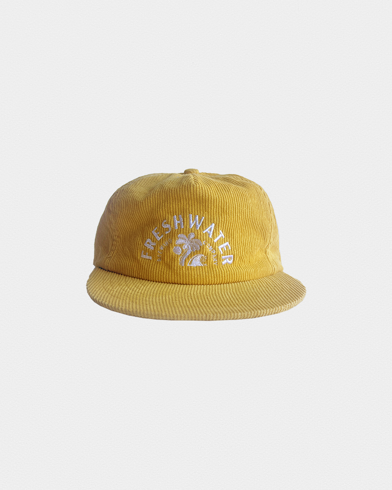 Freshie White Logo Mustard Corduroy Cap