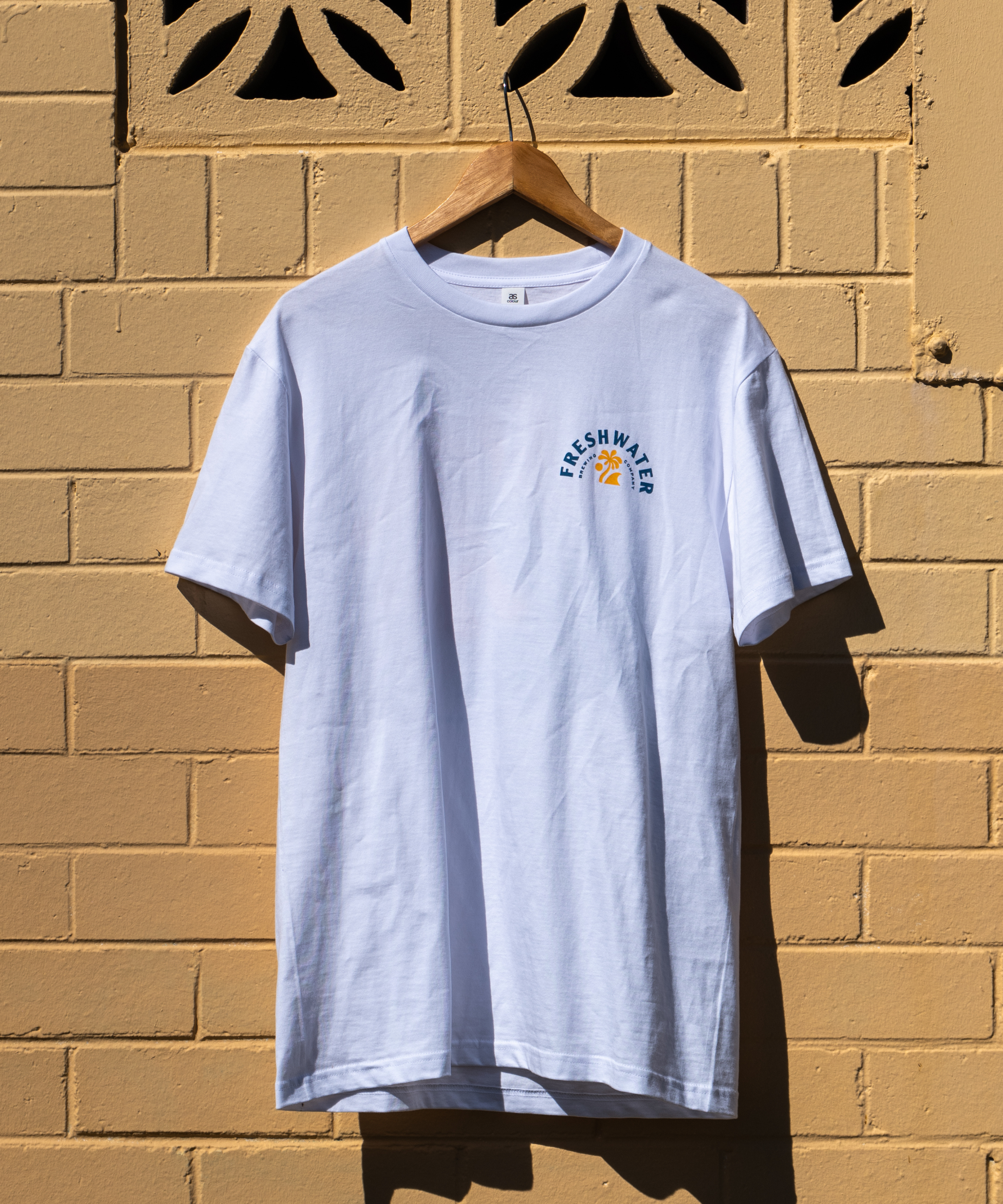 Original Wedge Tee – White + Classic Logo