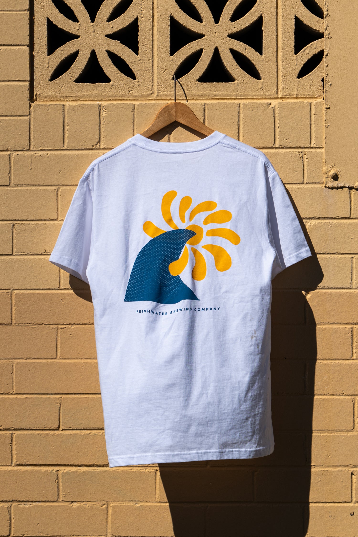 Original Wedge Tee – White + Classic Logo